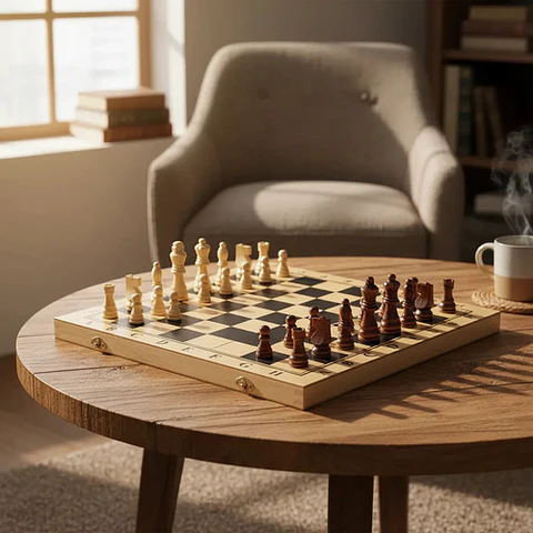 Ajedrez Madera Juego Mesa Numeros Letras 34cm