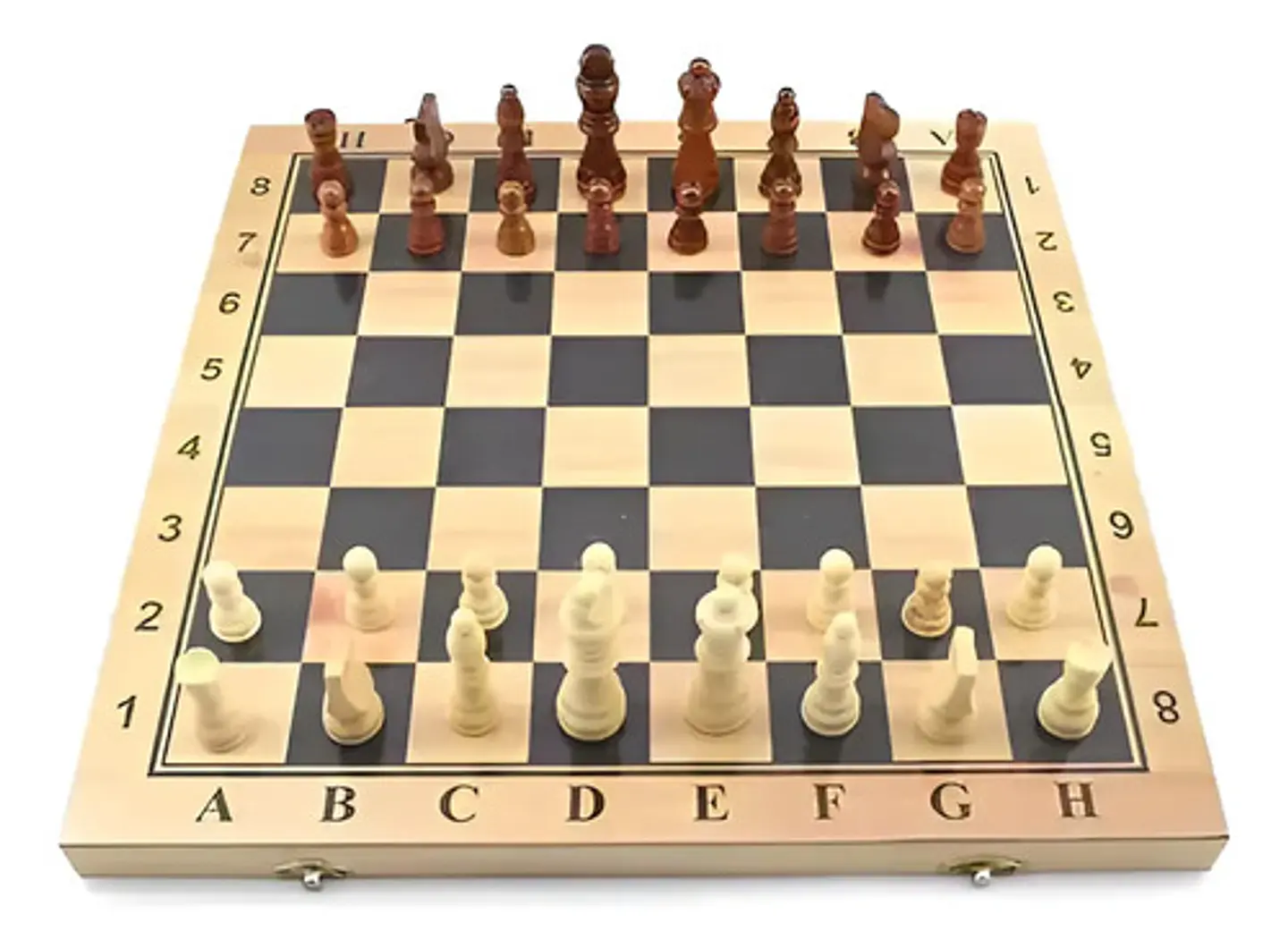 Ajedrez Madera Juego Mesa Numeros Letras 34cm 2