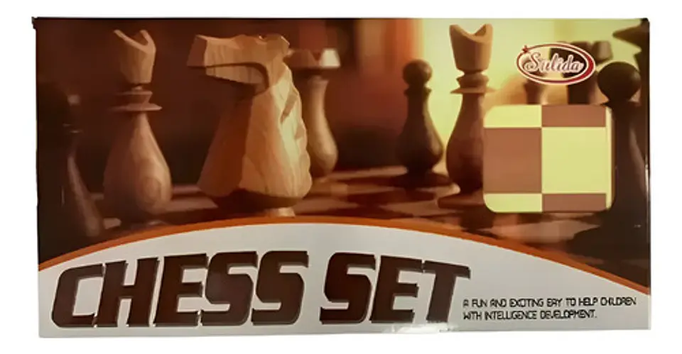 Ajedrez Madera Juego Mesa Numeros Letras 34cm 3