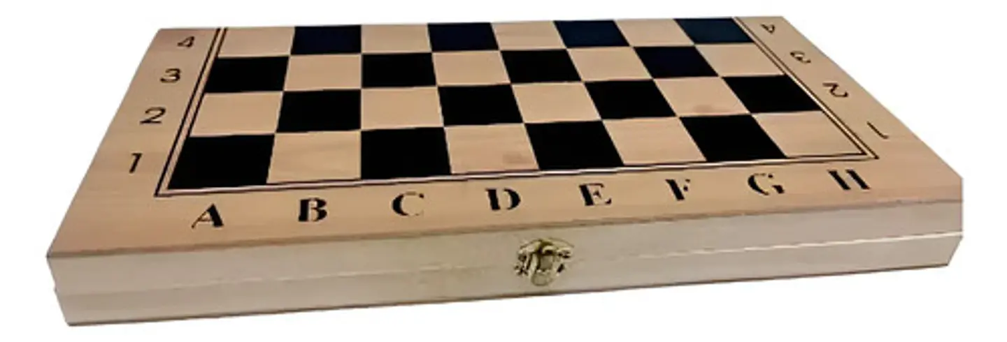 Ajedrez Madera Juego Mesa Numeros Letras 34cm 5