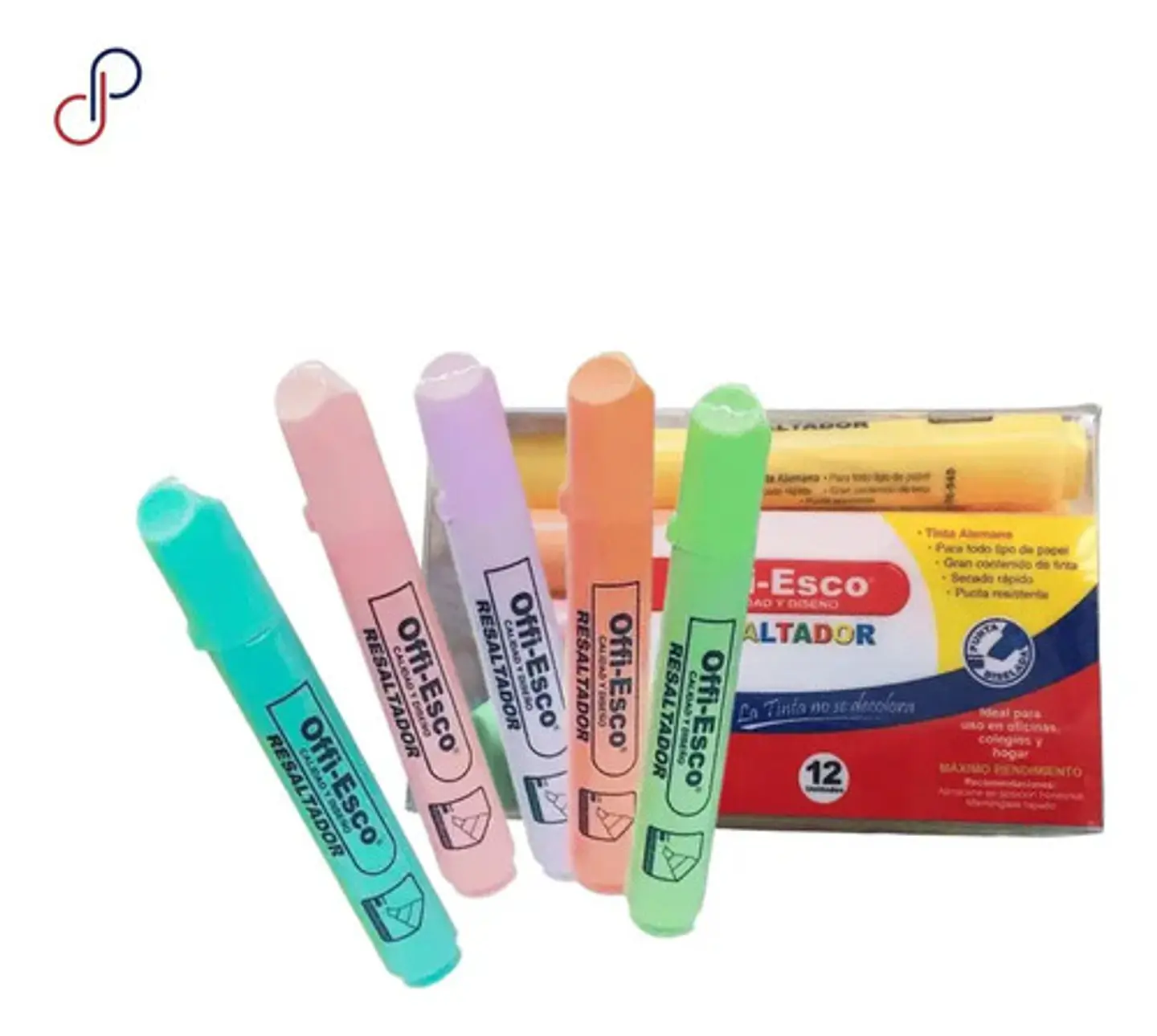Resaltador Pastel Offi Esco Oe-540p 12 Colores Punta Biselada 2