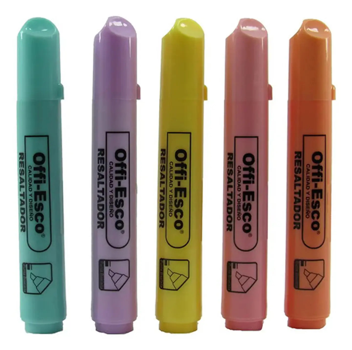 Resaltador Pastel Offi Esco Oe-540p 12 Colores Punta Biselada 3