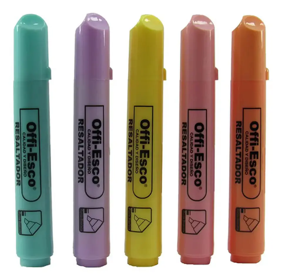 Resaltador Pastel Offi Esco Oe-540p 12 Colores Punta Biselada 3