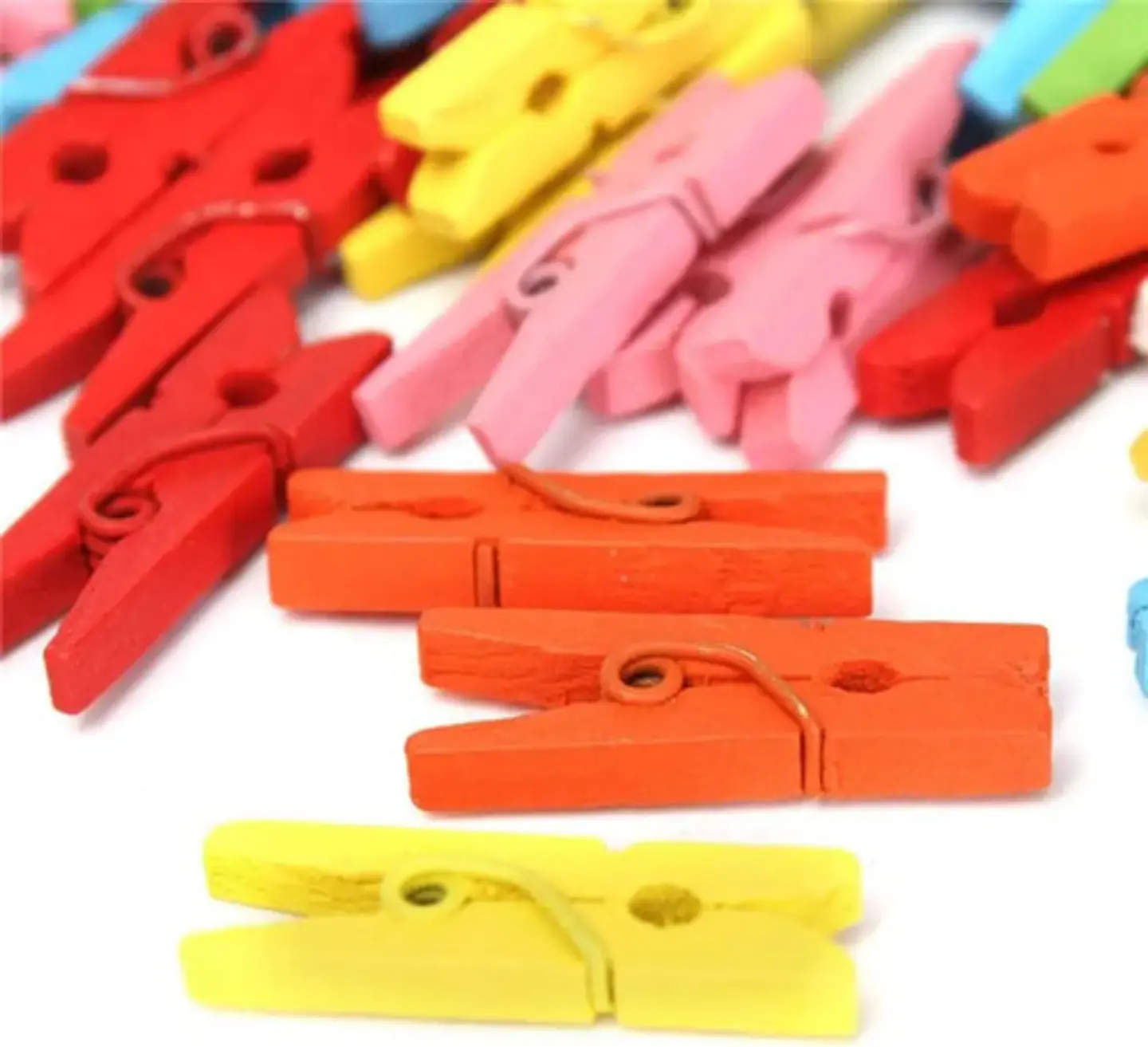 Paquete De Mini Ganchos Decorativos De Madera Colores 2