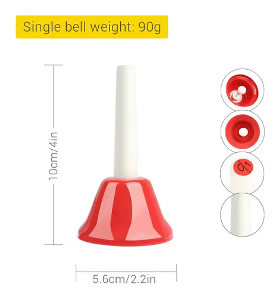 Kit 8pcs Campanas De Percusión Infantil De Mano Instrumentos 5