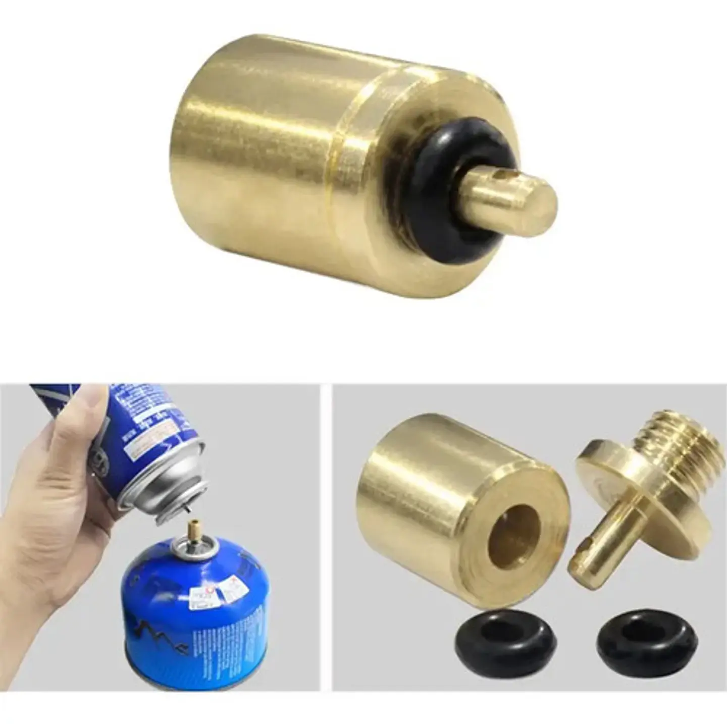 Adaptador Recarga Gas Válvula Llena Cartucho Butano Camping 4
