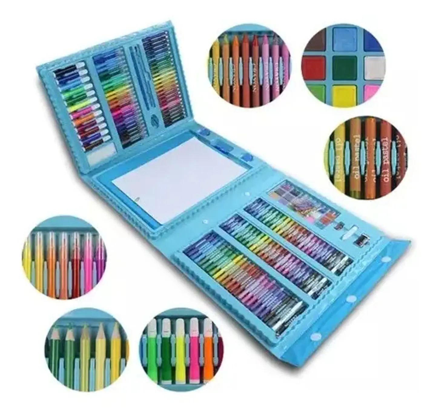 Set Arte Niños Maleta X 208 Pcs Marcador Color Dibujos 4