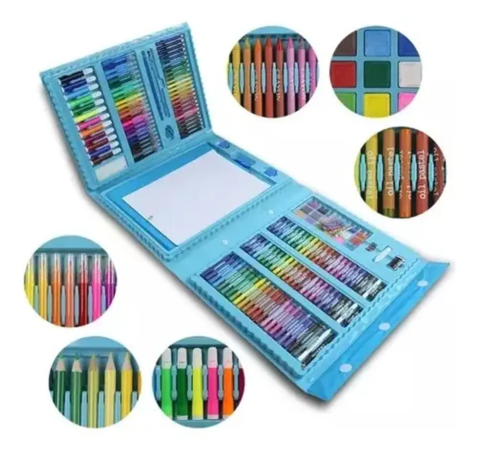 Set Arte Niños Maleta X 208 Pcs Marcador Color Dibujos 4