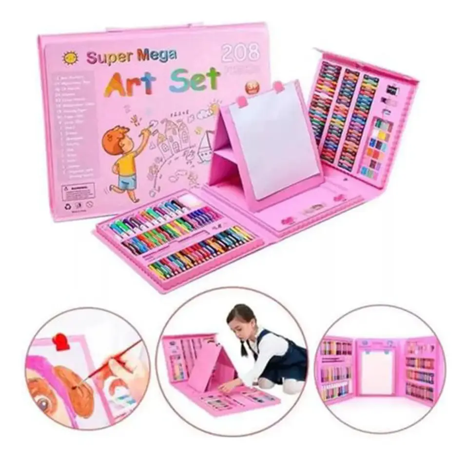 Set Arte Niños Maleta X 208 Pcs Marcador Color Dibujos 7