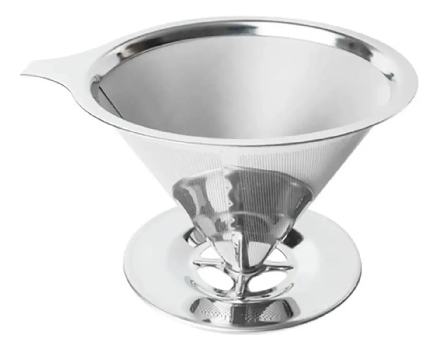 Colador Metodo V60 Café 4 Tazas Acero Inoxidable Filtrado Color Gris Acero 2