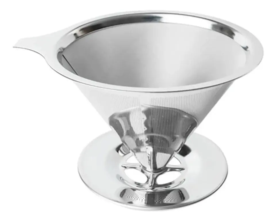 Colador Metodo V60 Café 4 Tazas Acero Inoxidable Filtrado Color Gris Acero 2