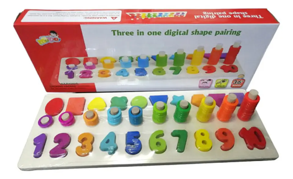 Abaco Madera Didáctico Aprender Niños Figuras Geometricas  3