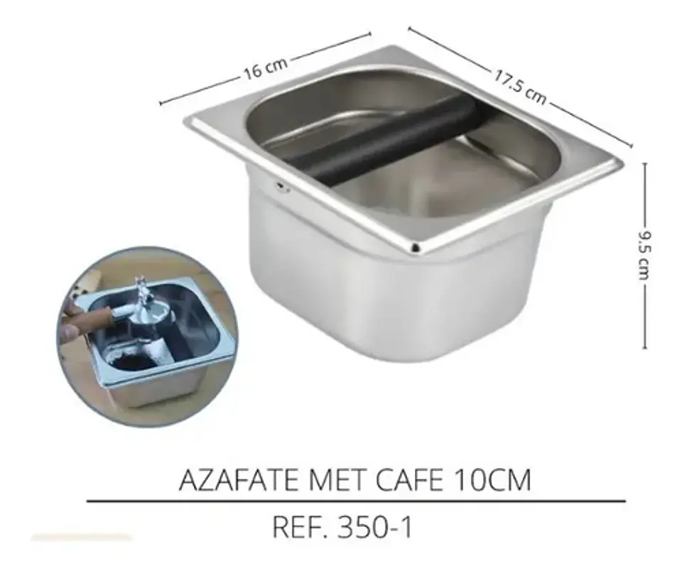 Azafate Caja Residuos 10x16c Cafe Bar Acero Inoxidable Golpe 2