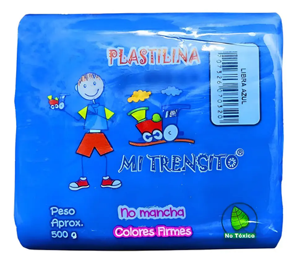 Plastilina Libra 500g Und Cafe, Blanco, Azul, Amarillo Color Azul 1