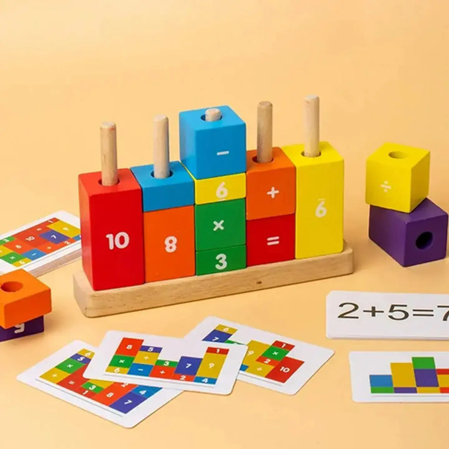 Juego Madera Didactico Montessori Calculador Matematico 2