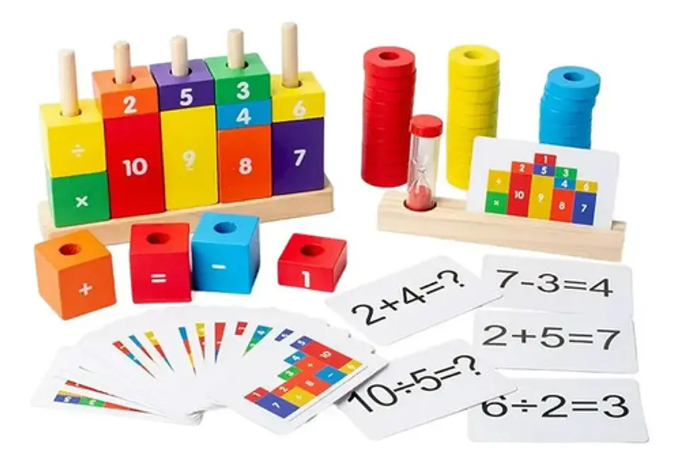Juego Madera Didactico Montessori Calculador Matematico 3