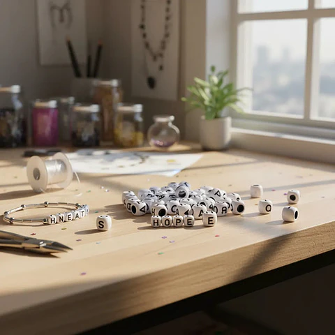 Letras Acrílico Pulseras Collares Bisutería Artesanías Chaqu