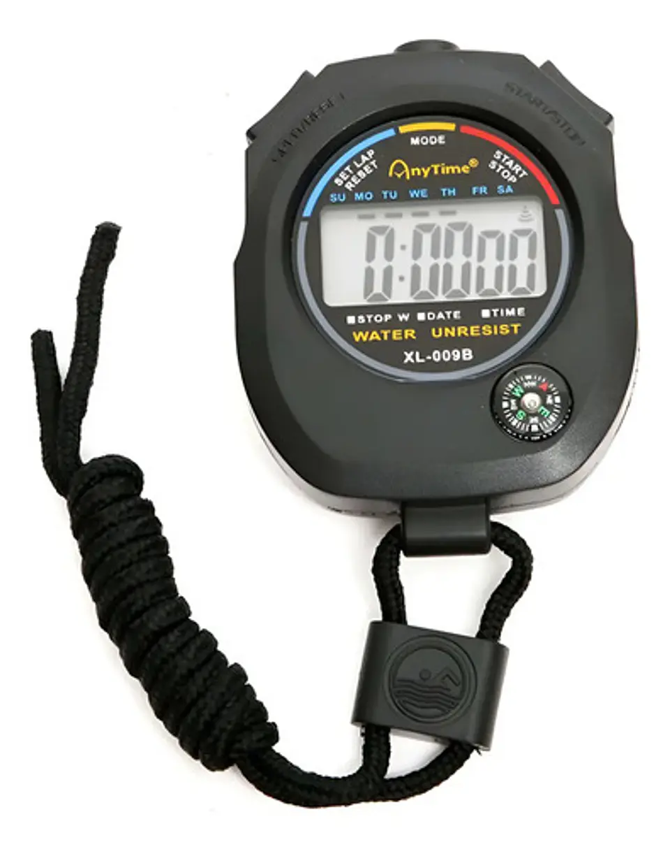 Cronómetro Digital Stop Watch Xl-009b Resistente Agua Negro Deportivo 1