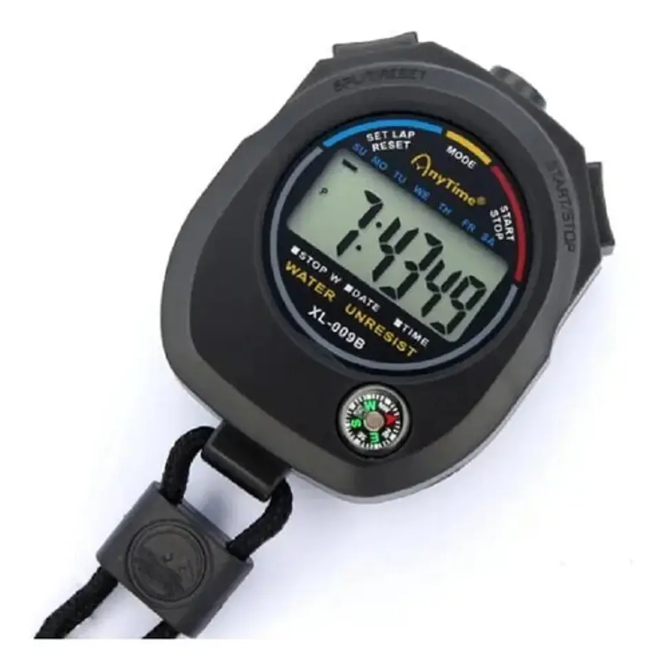 Cronómetro Digital Stop Watch Xl-009b Resistente Agua Negro Deportivo 2