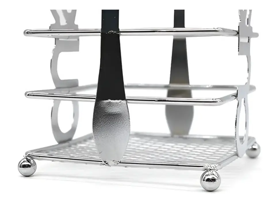 Porta Cubiertos Para Mesa Metalico Canasta 3076209 Color Plateado 2