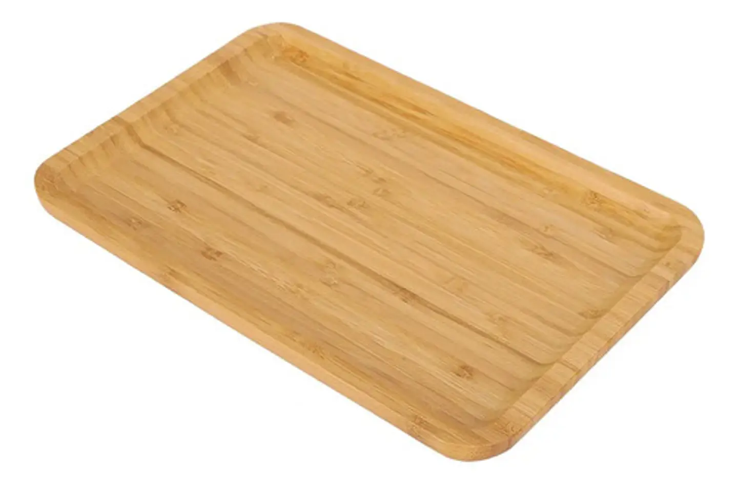 Bandeja De Bambú Segura Elegante Rectangular Para Servir Color Beige 1