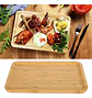 Bandeja De Bambú Segura Elegante Rectangular Para Servir Color Beige - Miniatura 2