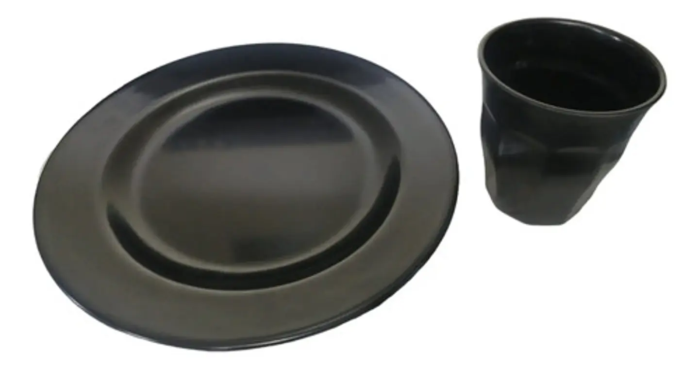 Set De 4 Platos Y 4 Vasos En Melamina 23cm Pack Vajilla 1