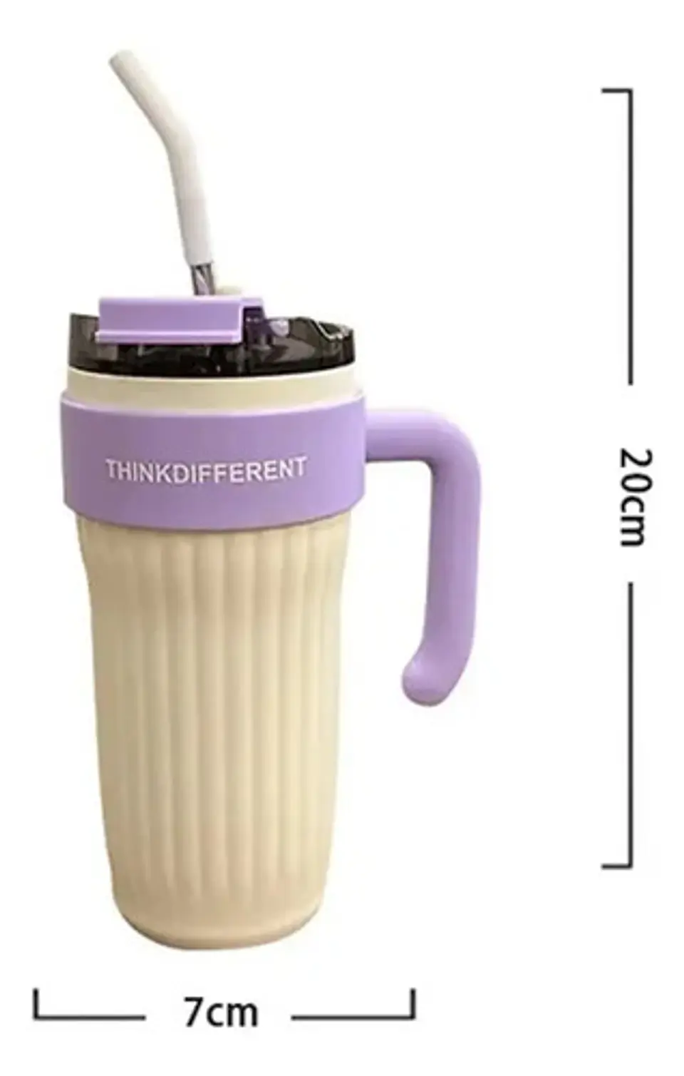 Mug Vaso Termo Agua Cafe 860ml  Acero Inoxidable Pitillo 6