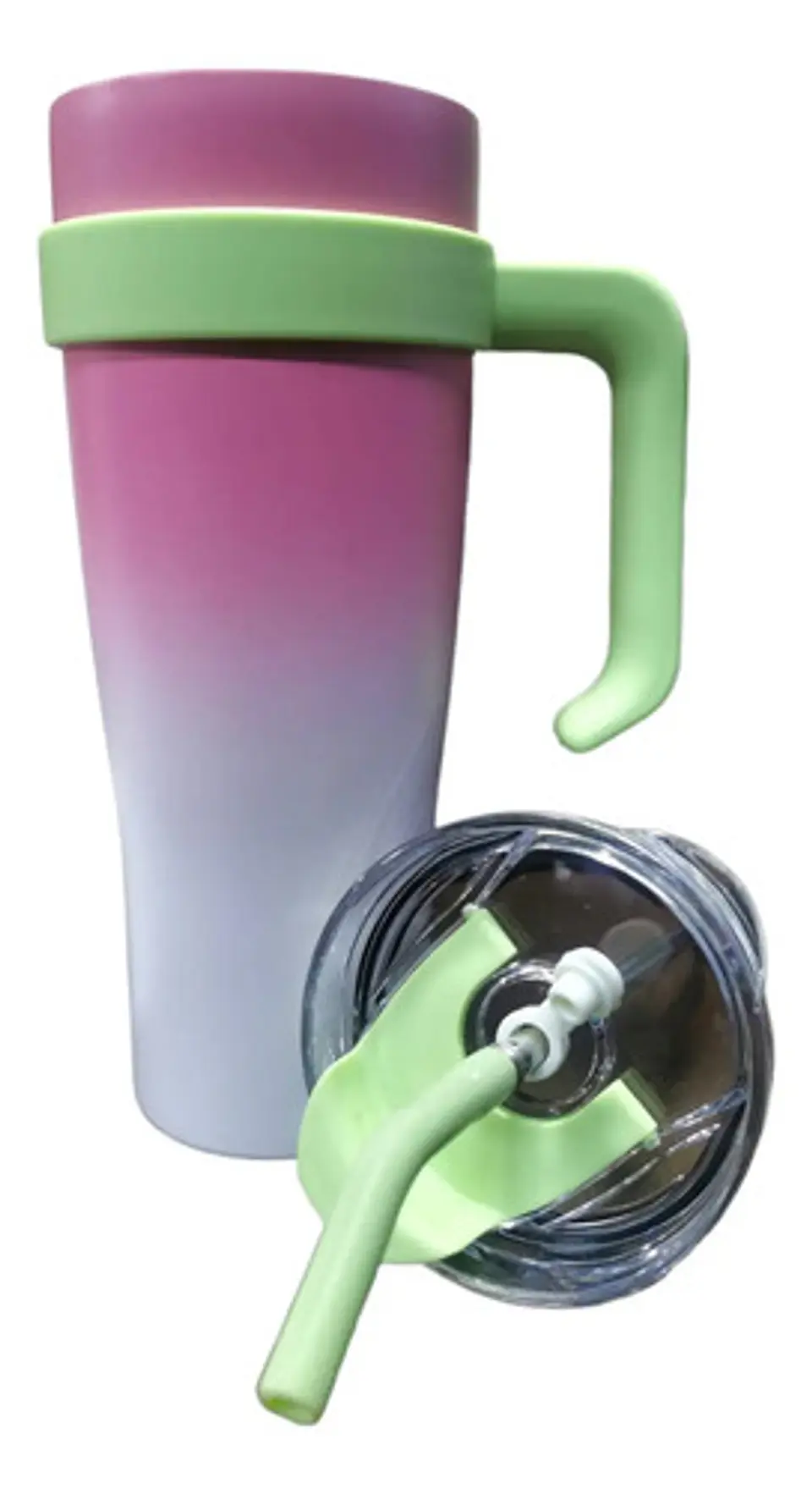 Vaso Térmico De 1.2 Lts Con Asa Y Tapa Con Pitillo Vasos 2