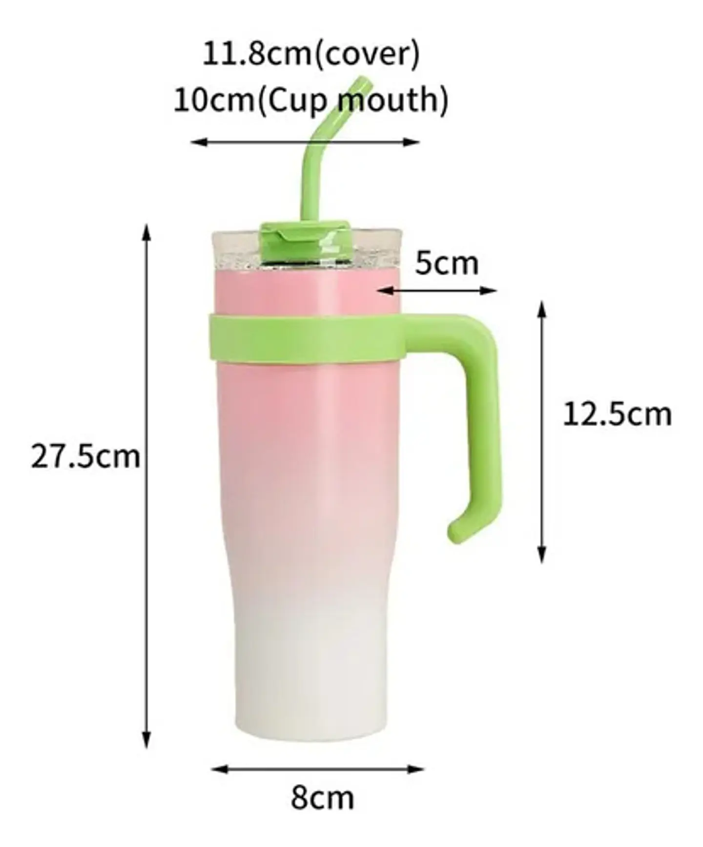 Vaso Térmico De 1.2 Lts Con Asa Y Tapa Con Pitillo Vasos 5