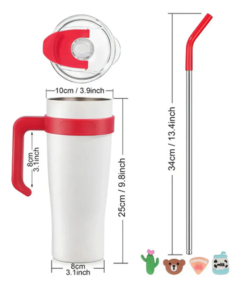 Vaso Térmico De 1.2 Lts Con Asa Y Tapa Con Pitillo Vasos 18