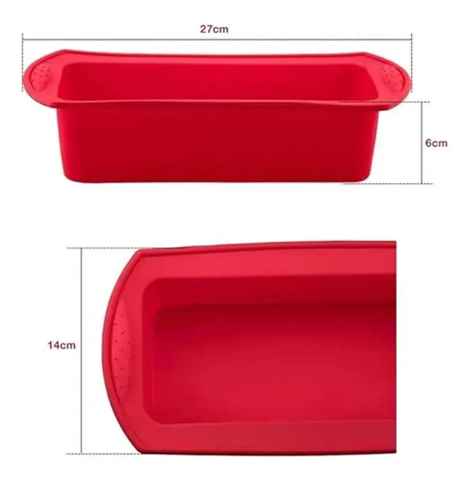 Molde Silicona Rectangular Pan Tortas Repostería Panadería 2