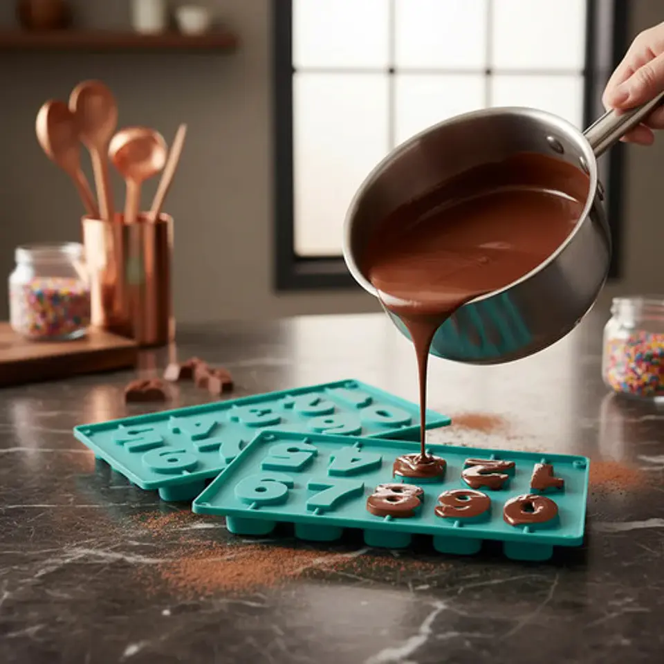Molde Números En Silicona Para Dulces De Chocolate O Velas 1