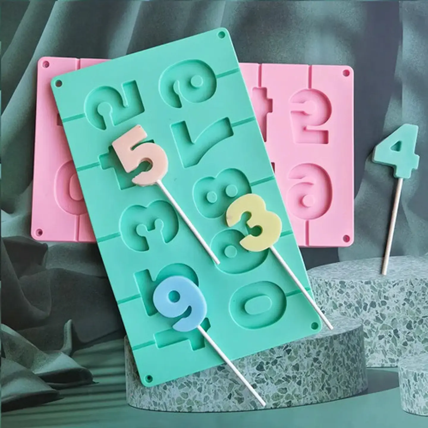 Molde Números En Silicona Para Dulces De Chocolate O Velas 4