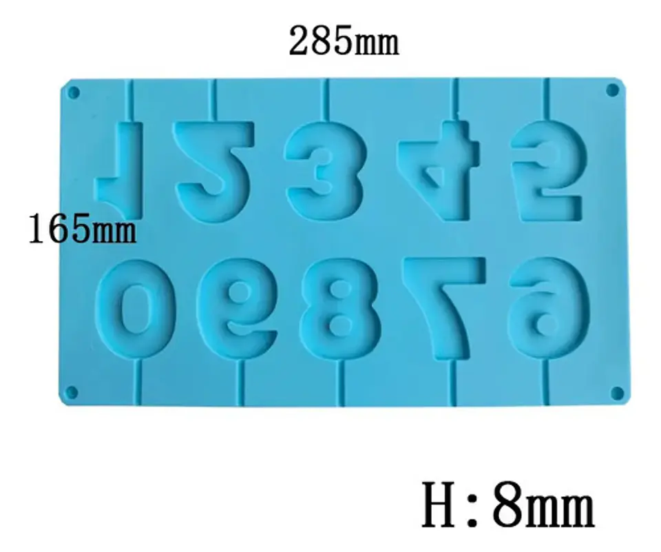 Molde Números En Silicona Para Dulces De Chocolate O Velas 5