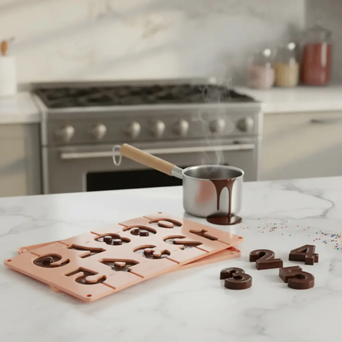 Molde Números En Silicona Para Dulces De Chocolate O Velas 10
