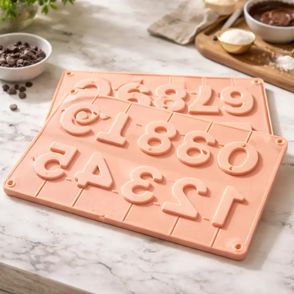 Molde Números En Silicona Para Dulces De Chocolate O Velas 11