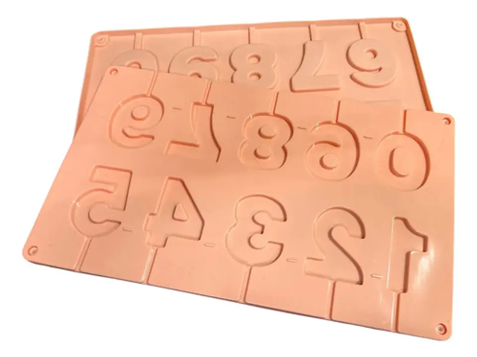 Molde Números En Silicona Para Dulces De Chocolate O Velas 12