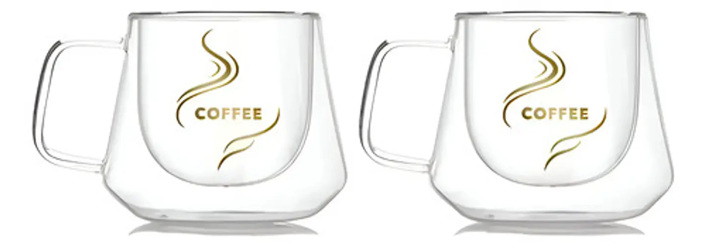 2 Tazas Café Doble Pared Borosilicato 200ml  Pocillo Termico 1