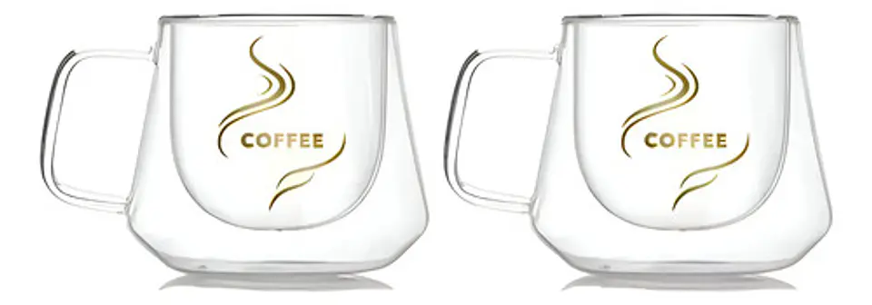 2 Tazas Café Doble Pared Borosilicato 200ml  Pocillo Termico 1