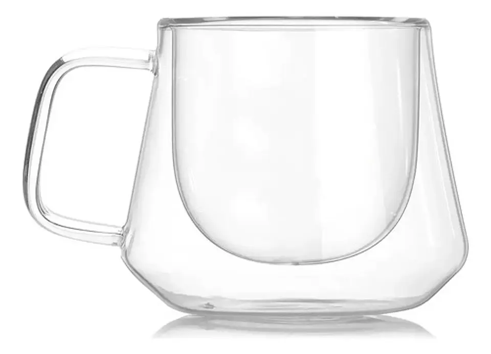 2 Tazas Café Doble Pared Borosilicato 200ml  Pocillo Termico 2