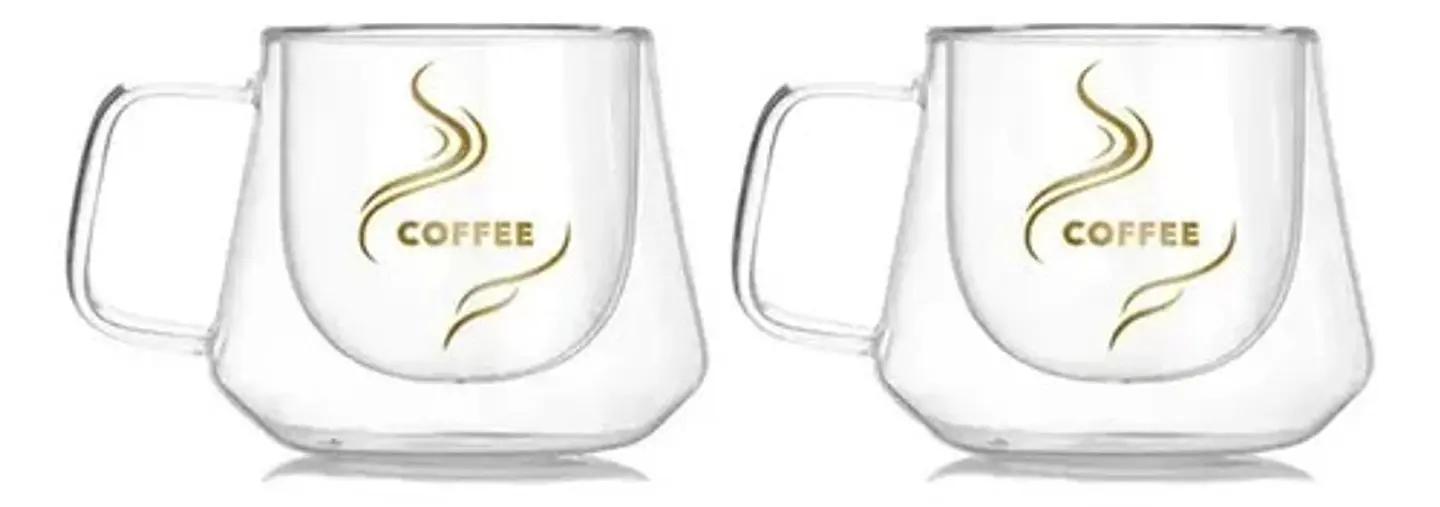 2 Tazas Café Doble Pared Borosilicato 200ml  Pocillo Termico 3