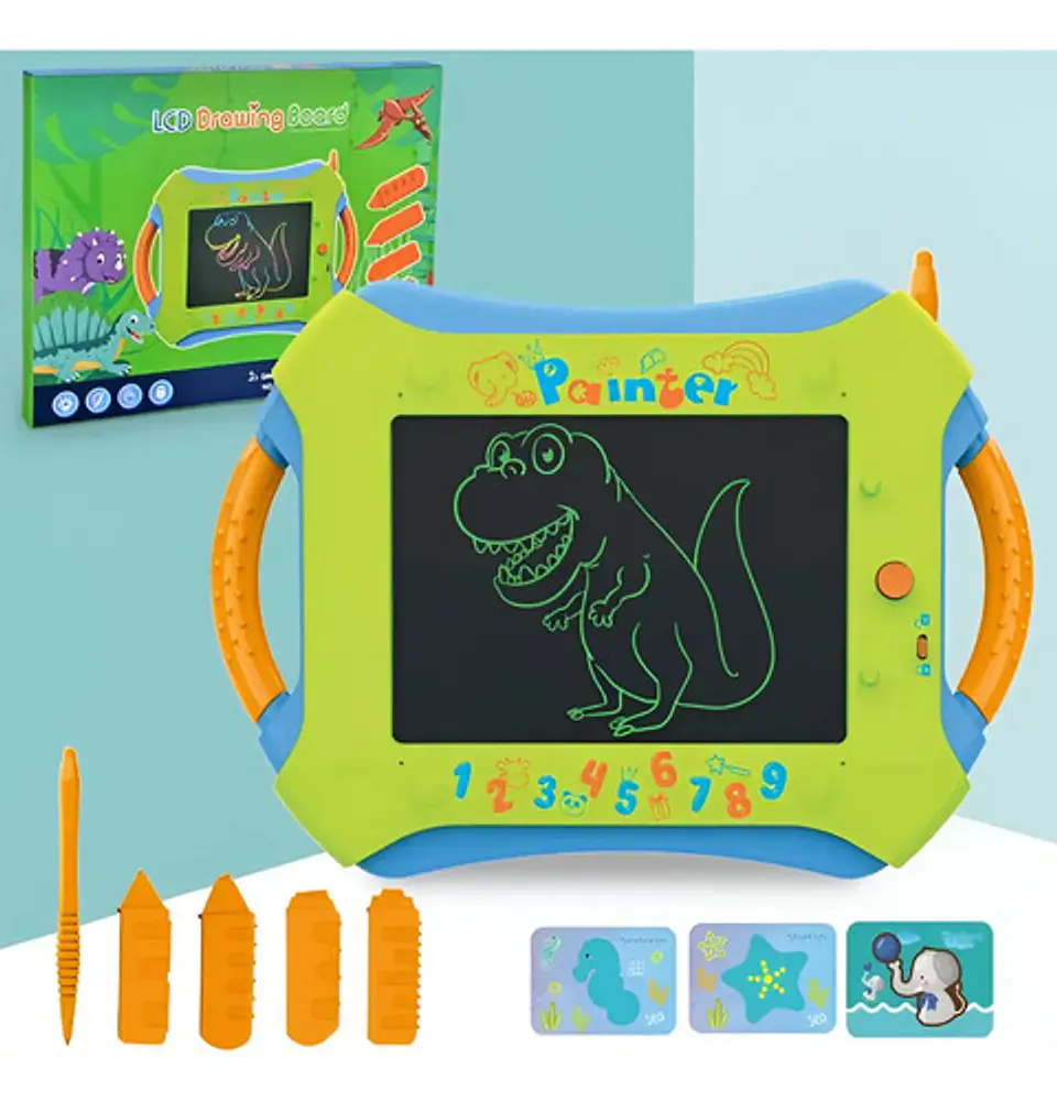 Tablero De Dibujo Lcd Infantil Mcktoys Verde Lima Con Borrado Y Bloqueo 2