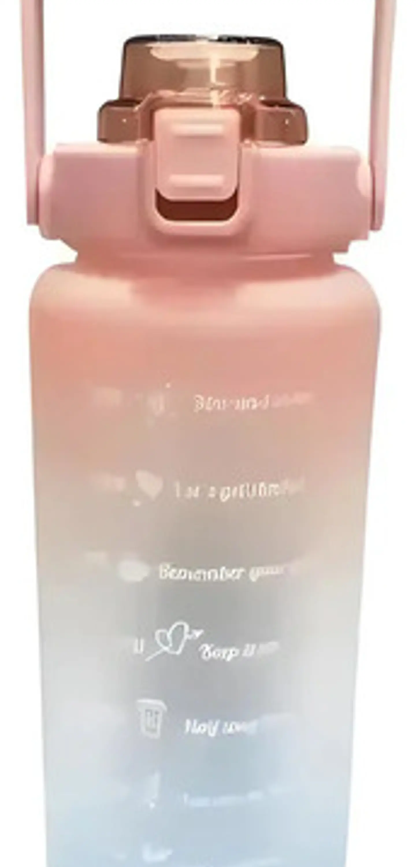 Termo Botella De Agua Motivacional Con Pitillo 2 Litros Color Rosado-azul Pink-blue 1