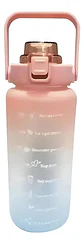 Termo Botella De Agua Motivacional Con Pitillo 2 Litros Color Rosado-azul Pink-blue - Miniatura 1