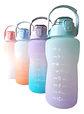 Termo Botella De Agua Motivacional Con Pitillo 2 Litros Color Rosado-azul Pink-blue - Miniatura 2