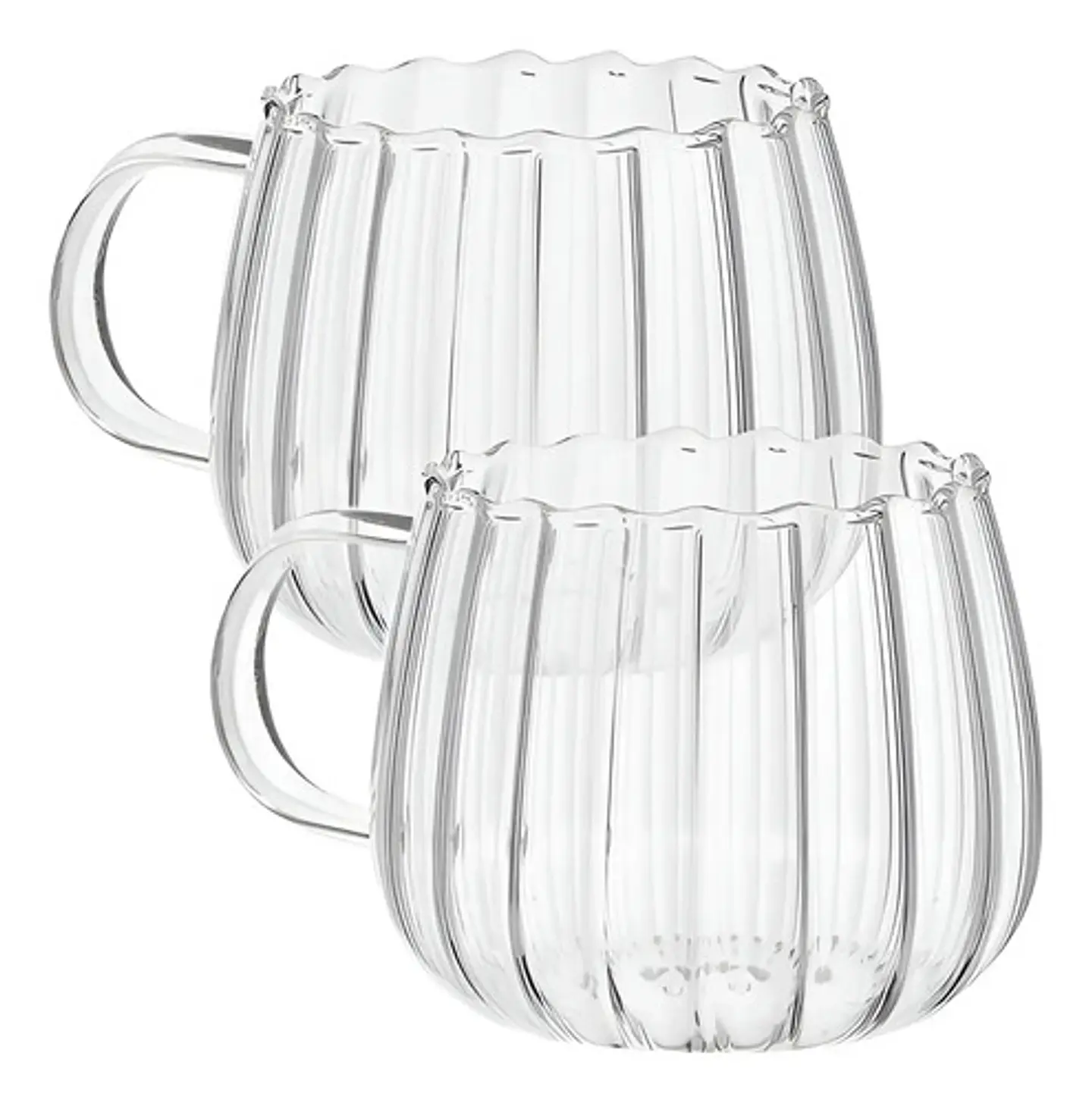Taza De Vidrio Borosilicato De Doble Pared Aislante Térmico Transparente Transparente Curvas Jc-400ml-a 1