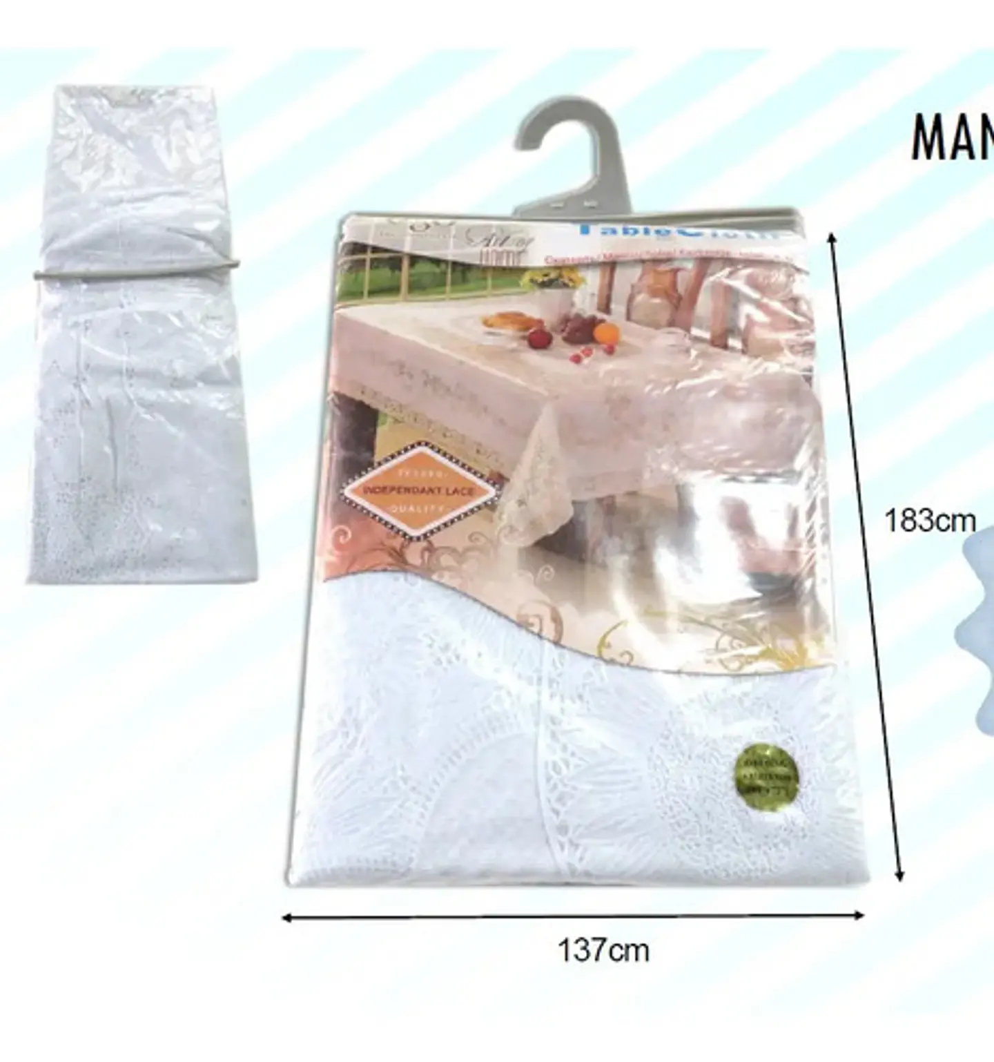 Mantel Encaje Vinilo Plástico Bordado Elegante Facil Limpiar Color Blanco Flores Floreado 4