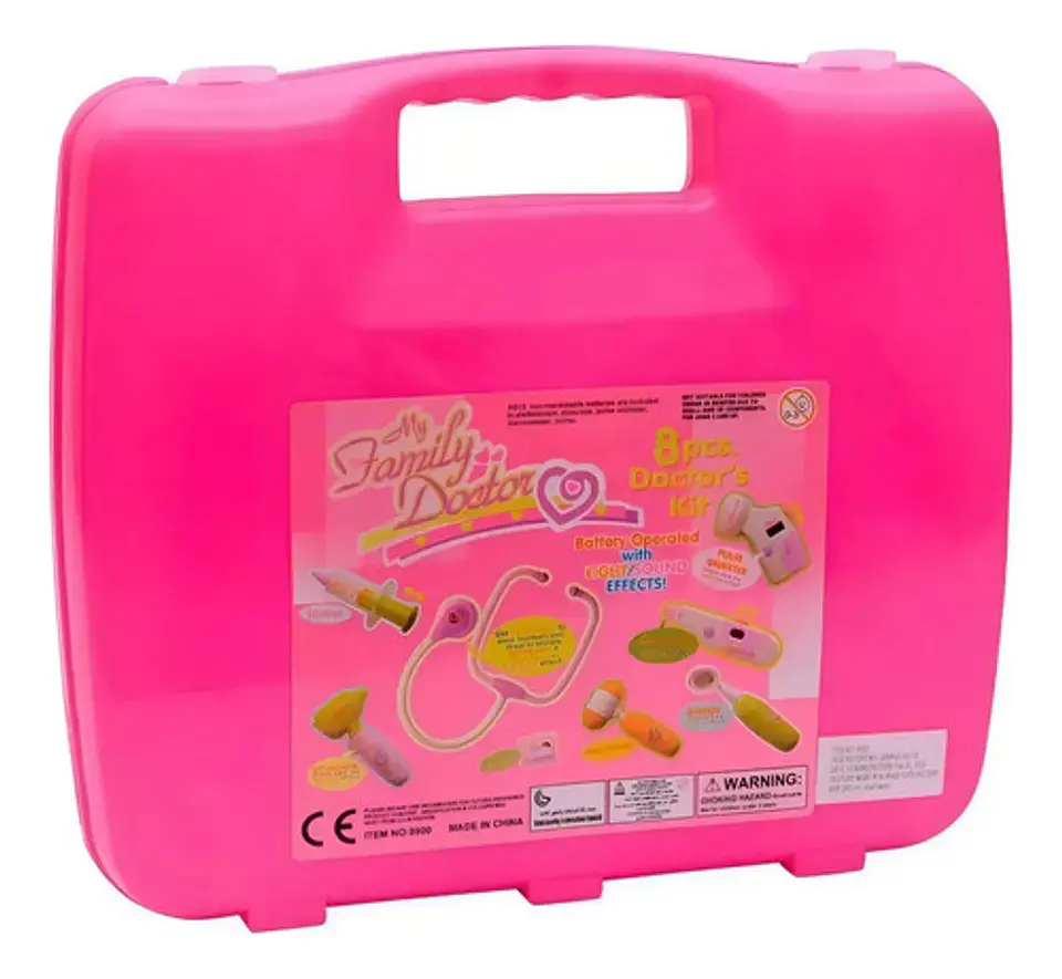 Kit Maletin De Doctor Niño Y Niña Estetoscopio 8 Pcs 9900b Azul 2