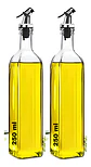 Set X 2 Botellas Aceitero Vinagrero Vidrio Pico 250 Ml - Miniatura 1